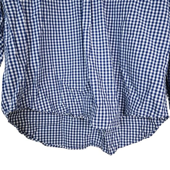 J. Jill Womens M Blue White Gingham Pullover Blouse - Picture 5 of 11